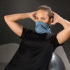 image:imageCopper Fit Unisex Adult Guardwell Face Cover and Neck Gaiter Washable CharcoalBlue
