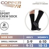 image:imageCopper Fit Unisex Crew Length Sport Socks 2 PairBlack