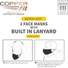 image:imageCopper Fit Unisex Never Lost Face Masks for Adults Reusable Washable Fabric Mask Copper Infused  2 Pack
