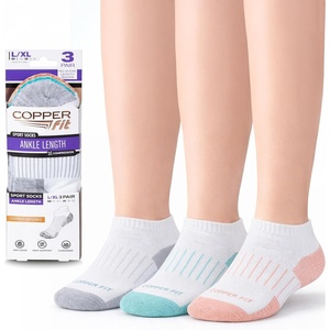 image:imageCopper Fit Ankle Length Sport SocksWhiteMulti
