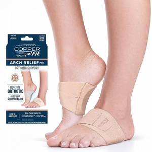 image:imageCopper Fit Arch Relief PLUS  Compression Wrap with Orthotic Arch Support Plantar Fasciitis Flat Feet Fallen Arches  Universal Fit for Men and WomenBeige