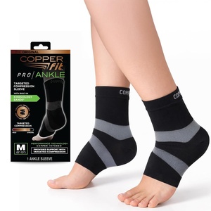 image:imageCopper Fit Pro Series Performance Compression Ankle Sleeve LargeBlack with Copper Trim