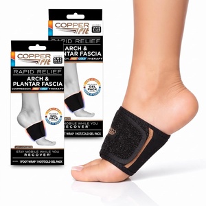 image:imageCopper Fit Rapid Relief Plantar Fascia Arch Foot Wrap with Hot or Cold Gel Pack Black AdjustableAdjustable Pack of 2