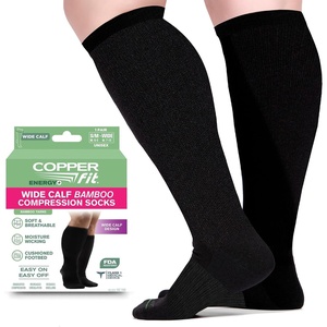 image:imageCopper Fit Viscose Bamboo Extra Soft amp Comfortable Wide Calf Socks for Men amp Women Easy On Off  Circulation amp Swelling Relief for Travel Nurses Running amp Recovery